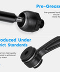 Close-up of ball joint and control arm from 10Pc Front Upper Control Arm Set With Ball Joints For Chevy Silverado Tahoe Suburban Avalanche Yukon Sierra 1500 2007 2014 Replacement Suspension Kit Includes Left And Right Arms Sway Bar Links And Tie Rod Ends, showing pre-greased design and durable materials.
