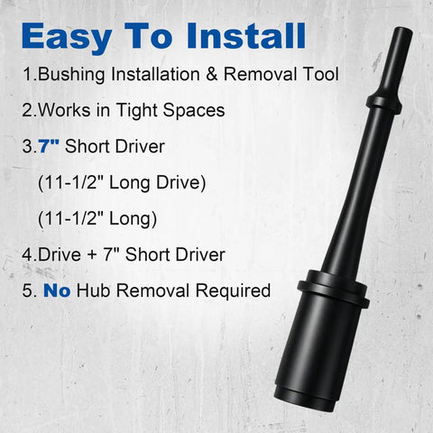 Heavy Duty Pneumatic Truck Anchor Pin Bushing Driver Kit With 7 Inch Short Drive Short Driver Set For 1 3 8 Inch Anchor Bushings