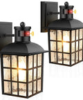 2 Pack Motion Sensor Outdoor Lights With Dusk To Dawn Sensor And Wall Mount Exterior Black Lantern Sconces for porch and patio