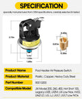 2 Psi Air Pressure Switch Replacement With O Ring For Jandy Zodiac Laars Teledyne Pool And Spa Heaters R0013200 specifications