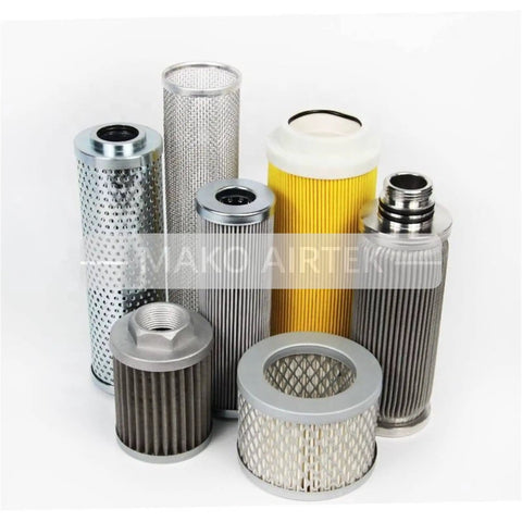 Variety of air filter replacements including filter for Becker Vacuum Pump 909581 90958100000 featuring metal and mesh materials.