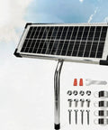 Sun Powered 10 Watt Solar Panel Kit For Automatic Gate Openers Portable 12V Battery Charger Replacement For FM200 FM350 FM500 shown.