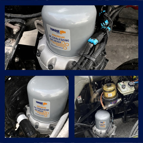 Air Dryer System Saver 1200 Plus Replacement For Meritor S4324711010 And WABCO 4324711010 installed in truck engine