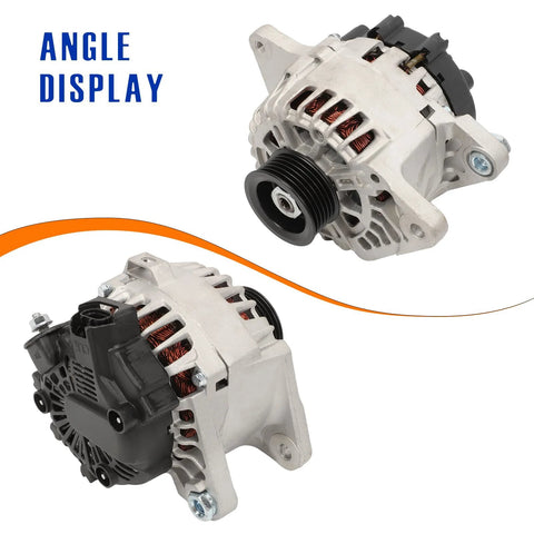 Front and rear view of Beefy 90 Amp High Output Alternator Replacement For Hyundai Elantra Elantra Coupe GT Forte Koup Forte5 Soul 2011 to 2017 1.8L and 2.0L L4 Engines Compatible with 37300 2E200 11610N 2610428