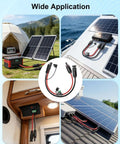 Solar Panel Connector To SAE Adapter Cable 1FT 10AWG With Fuse And Polarity Reversal For RV Solar Charger Kit in use outdoors