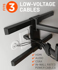 2.25-Inch Mini Cord Hiders For Wall Cable Management conceal up to 3 low-voltage cables behind the wall, shown with HDMI and audio cables
