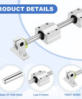 10mm By 500mm Linear Motion Rod Shaft Kit With SC10UU Ball Bearings And SK10 Shaft Supports Heavy Duty Yellow End Caps Hard Chrome Plated Rails For 3D Printers And CNC Machines Precision Guided Motion System, 1045 steel rod and supports