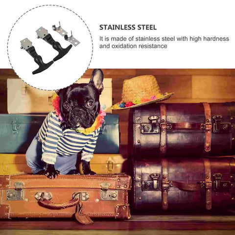 Heavy Duty Rubber Latches 2 Pack Stainless Steel T Handle Draw Latches and dog on luggage