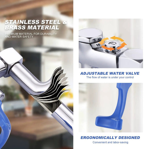 Self Service Glass Filler Faucet For High Traffic Bars Hotels Cafes 9 Inch Deck Mount Water Filler Station Stainless Steel Drinking Faucet with adjustable water valve and ergonomic handle.