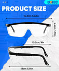 Product size details of Heavy Duty Clear Safety Glasses With Built Different Eye Protection And Razor Sharp Lenses.