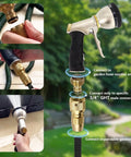 Brass Flexible Garden Hose Repair Kit With Quick Connector Collapsible Hose Adapter For Three Quarter Inch GHT Female