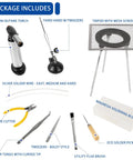 Package contents of Jewelry Soldering Kit With Silver Solder Wire And Butane Torch for crafting and repairs.