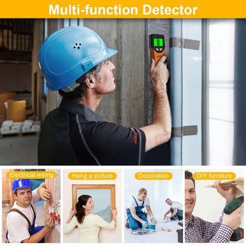 No Hassle Heavy Duty Stud Finder Wall Scanner With Smart Microprocessor And HD LCD Display For Quick Wood Joist AC Wire Metal Pipe Detection Solid Build Orange Finish Makes A Sweet Pick For Your Workbench