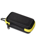 Protection Carry Case For Dual Laser Distance Meter Hella Rugged Cover For Prexiso 230Ft Rechargeable Tool in black and yellow color.