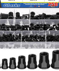 250 Piece Threaded Rivet Nuts Set M3 Through M12 Half Hex Head Black Zinc Plated Carbon Steel Flat Head Rivnuts