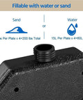 Heavy Duty 4 Piece 200Lb Beefy Cantilever Offset Umbrella Base fillable with water or sand, HDPE construction detail