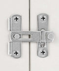 Four Pack Barn Door Latches Stainless Steel Brushed Nickel 1.89 Inch Square Flip Latches Installed on Door