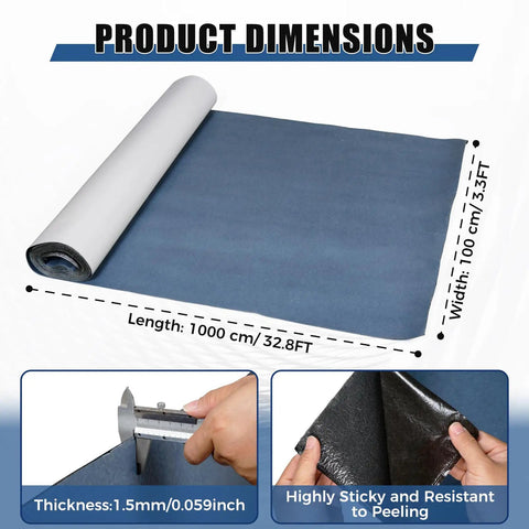 Self Adhesive Waterproof Roofing Roll, Hella Tough Self Stick Underlayment, 39X32 Feet synthetic rubber membrane dimensions displayed.