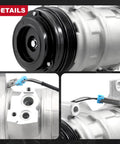 AC Compressor With Clutch Kit For Chevy Silverado Tahoe Suburban Sierra Yukon 1500 Trucks close-up of clutch and fitting details.