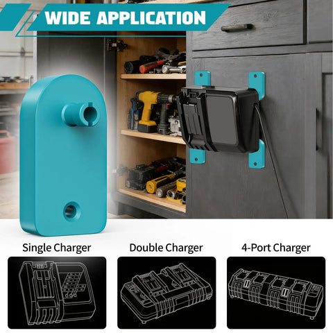 Charger Mount Holder For 18V Cordless Chargers DC18RC DC18RD DC18RA DC18RF DC18SC DCB18SD DC18SF wall mount in workshop