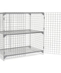 Heavy Duty Wire Mesh Security Locker Two Door Build With Height Adjustable Shelf And Padlock Compatible Latch Rock Solid Construction No Fuss Setup Ample Storage Space Gray 60X36X60 inch steel mesh locker with dual doors open.