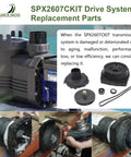 Drivetrain Upgrade Kit for 1-HP Pool Pumps SPX2607CKIT Replacement for Tight Seal and Smooth Water Flow components