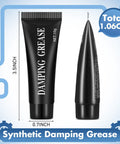 3 Pack 10g Synthetic Damping Grease For Washer Dampers, Heavy-Duty High-Performance Lubricant With Superior Adhesion And Stable Viscosity, Keeps Washing Machine Dampers Quiet, Smooth, And Long-Lasting. Black 10g tube, side and front view, 3.5 inch tall