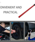 Solid Garage Staple Jack Handle Extension For Quick Tire Changes Smooth Red Steel Floor Jack Lever Replacement Easy Grip Design.