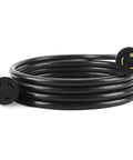 Coiled Beefed Up Heavy Duty L6-20P To L6-20R Generator Locking Extension Cord 20 Amp 125/250V Weather Resistant SJTW 12 Gauge 10 Ft Black