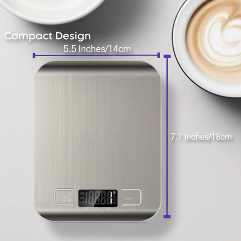 Ultra Accurate Kitchen Scale With 1g Precision For Cooking And Baking, Digital Food Scale In Grams And Ounces, Stainless Steel With LCD Display