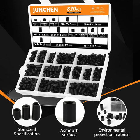 Must Have Black Nylon Spacers Kit With 820 Pieces And 14 Size Assortment For Electrical Outlets Switch Receptacles