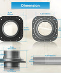 Dimensional diagram of Magnetic Dryer Vent Coupling Kit With 4 Inch SemiRigid Dryer Vent Hose Aluminum Foil Tape And Two Clamps