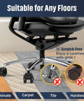 Two Point Five Inch Heavy Duty Office Chair Wheel Replacement Caster Set For Carpet And Hardwood Floors