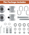 Two Piece Sliding Gate Rollers Galvanized Steel Hardware Kit For Two Inch Gate Frame And One Seven Eighths Inch Or One Five Eighths Inch Track Pipe With Double U Bolts