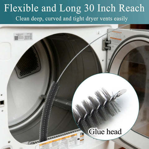 Go To All In One Dryer Vent Cleaner Brush And Lint Remover Kit With Flexible Extendable Handle For Dryer Vents, AC Coils, Refrigerator Coils, Dust Collectors, Condenser Units And More. 30-inch flexible brush cleaning dryer vent