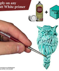 Hand painting fantasy miniature in turquoise with Speedpaint Plasmatic Bolt 2.0 One Coat Acrylic Paint for Warhammer 40K DnD minis