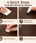 4 quick steps to erase wood scratches using premium wood touch up markers for a perfect restored finish.