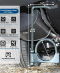 Image of a Beefy Heavy Duty Universal Exhaust Clamp With Hanger For 3 Inch Exhaust Pipes Easy Install Mount For Your Vehicle Exhaust System Built To Take Rough Road Vibes attached to a vehicle's exhaust pipe.