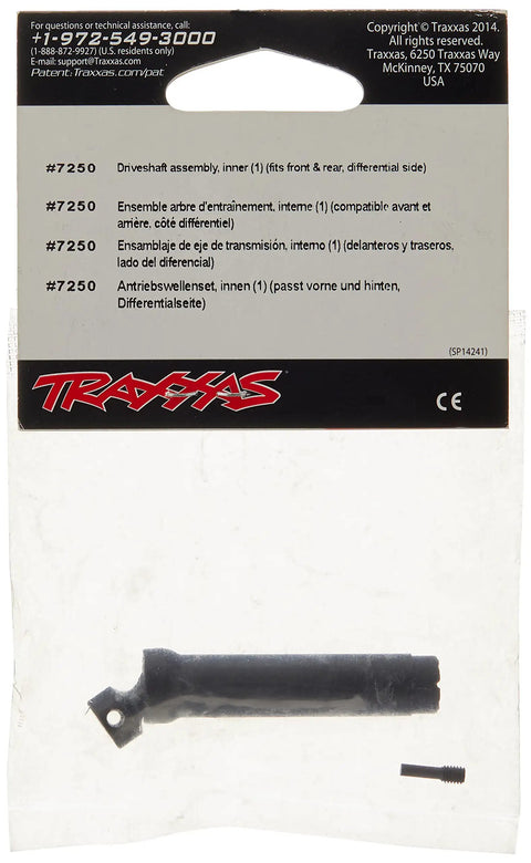1/16 Summit Inner Driveshaft Assembly Differential Side For Front Or Rear Use RC Car Drive Shaft Replacement Part High Strength Inner Shaft Durable Hop Up Upgrade, Traxxas #7250 package with inner shaft and screw