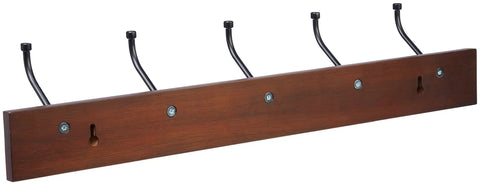 Heavy Duty Farmhouse Wall Mounted Coat Rack With Five Robust Double Hooks Light Walnut Storage Board For Entryway Or Hallway Delivering A Dope Setup That Truly Goes Hard