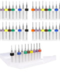 40 Pcs PCB Micro Drill Bit Set 0.1mm To 1.0mm Shank Spiral Tungsten Steel Carbide Bits for PCB Circuit Board Engraving CNC Router