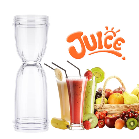 3 Pack Replacement Cups For 250W Personal Blenders 16 Oz Tall Cup And 12 Oz Short Cup BPA Free Tritan with fruits and juice