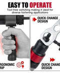 Turn Any Drill Into A Power Rivet Gun With This M3 To M8 Electric Rivet Nut Adapter Kit showing ergonomic grip and quick-change design
