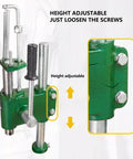Built Like A Tank Heavy Duty Manual Arbor Press 700 Lbs Capacity showing height adjustment feature with bolts and spring mechanism.
