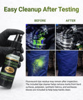Easy Find Automotive Uv Leak Detector Dye Kit With Bright Glow Tracer quick catch for cleanup shows before and after on work surfaces.