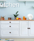 Kitchen with white cabinets featuring 4 Pack Skeleton Flower Cabinet Knobs, 1.37 Inch Round Drawer Pulls For Kitchen Cabinets.