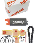 High-Flow In-Tank Fuel Pump For Kawasaki KX450F, KX450, KX450X, KX250F, with accessories and Kemso packaging