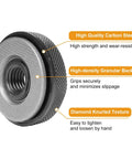 Close-up of a 5/8-11 Inch Angle Grinder Flange Nut Set - 2 Pack Quick Release Locking Nuts showing carbon steel and textured surface
