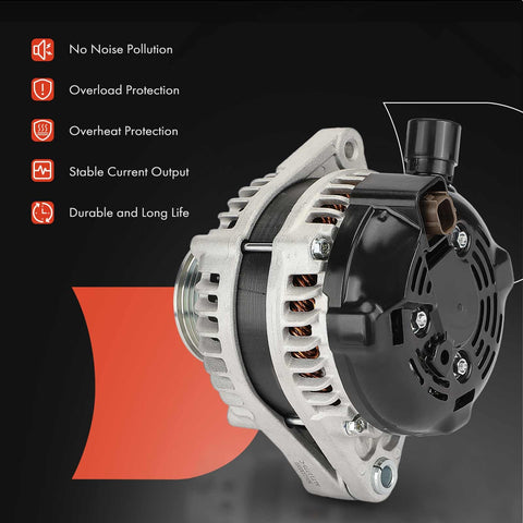 Alternator For Honda Odyssey 2014 2015 2016 2017 3.5L V6 12V 130A 6 Groove Clockwise Pulley Direct Fit Replacement Part