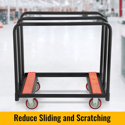 Heavy Duty Steel Panel Truck Cart Built To Haul 1000 Lbs With Four Swivel Casters Wood End And Three Side Handrails For Easy Moving And Reliable Load Transport black steel cart with wood end and swivel casters